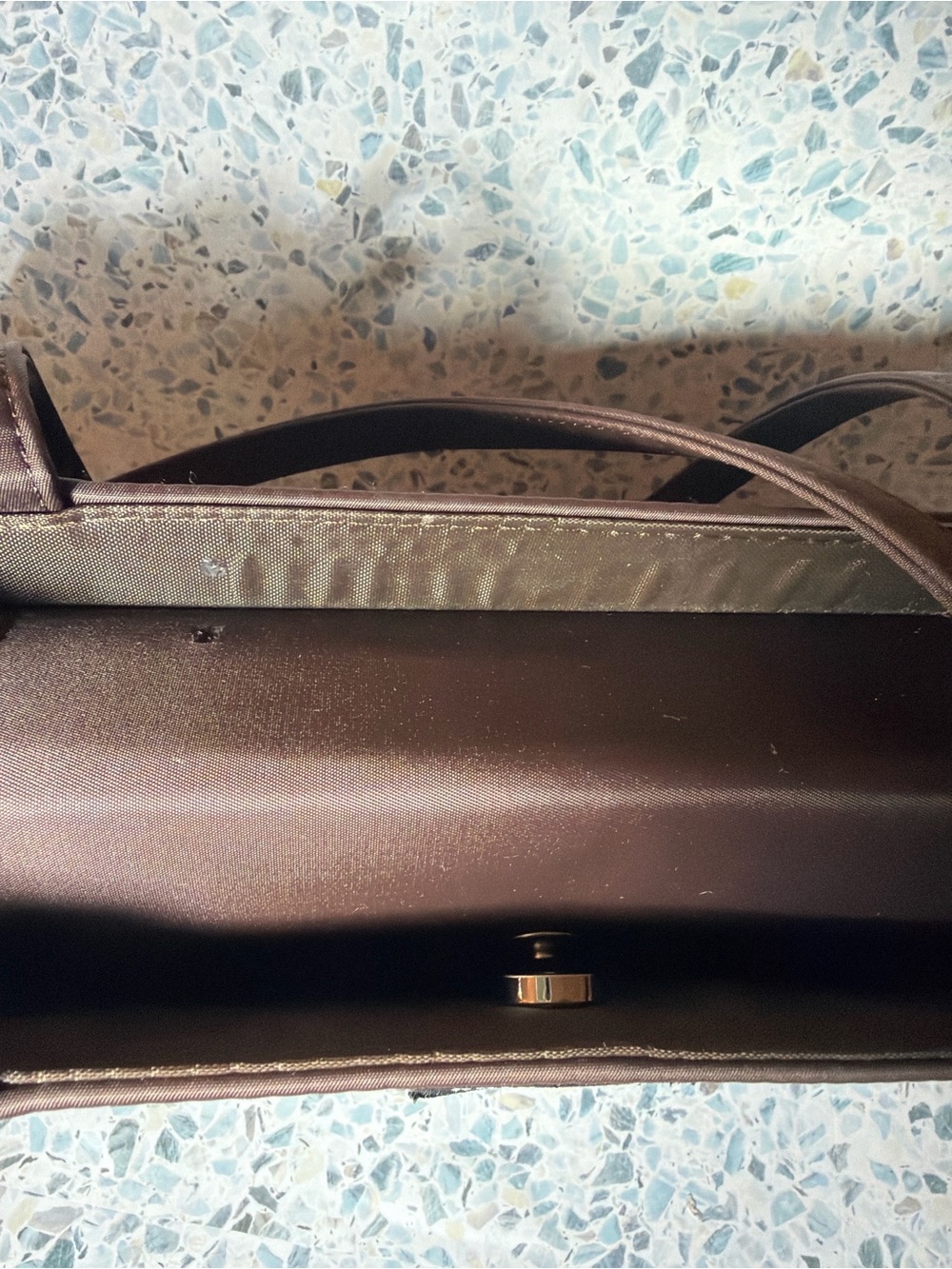 Kate Spade Y2K Brown Satin Nylon Shoulder Tote Bag Minimalist Everyday Purse - Picture 6 of 7
